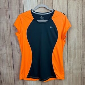 Nike Women's Orange and Grey Dri-FIT Top